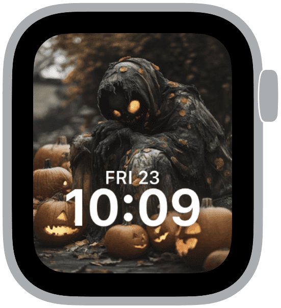 an apple watch face from the halloween terror collection