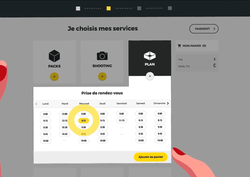 Image montrant la barre de recherche de l'outil de tunnel de vente, permettant aux utilisateurs de trouver rapidement des produits ou services