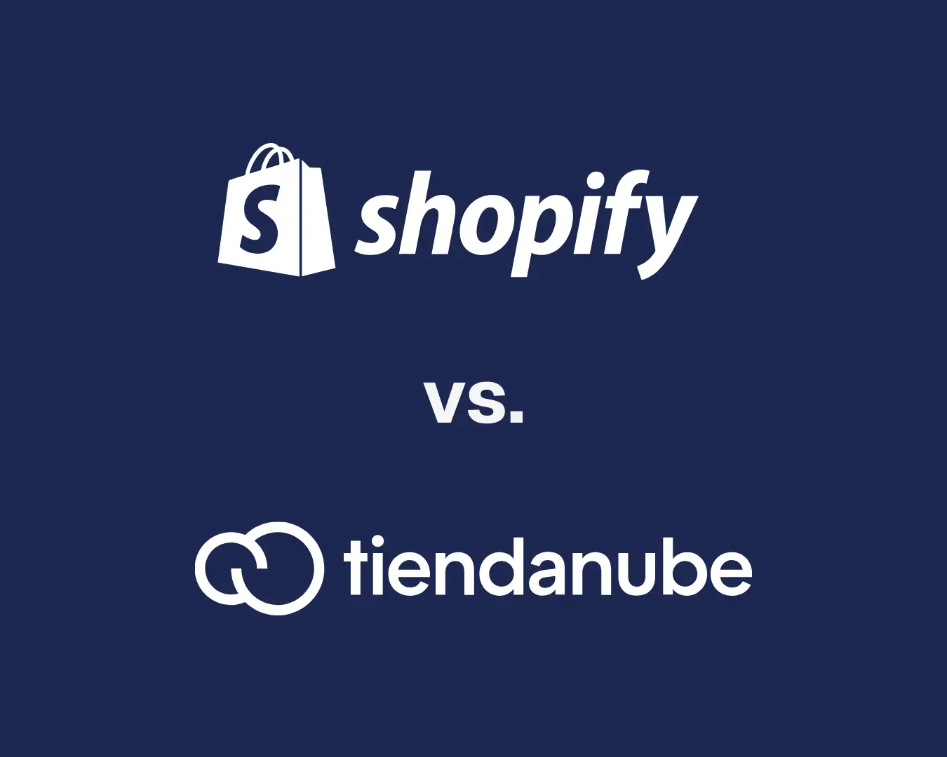 Logos de Shopify y Tiendanube sobre fondo de tienda en línea mexicana