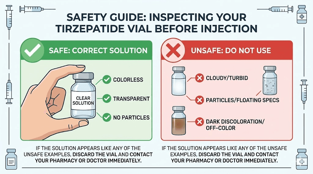 How to visually inspect tirzepatide before injection safety guide