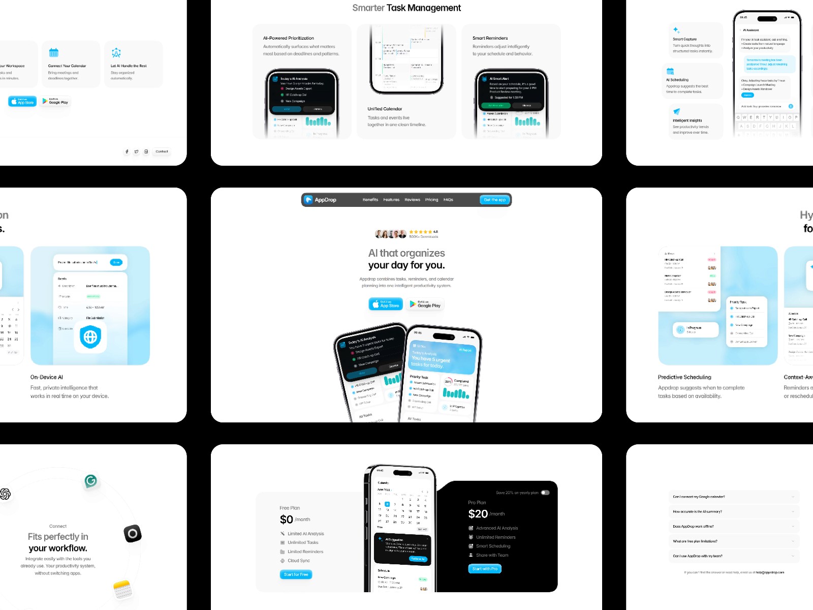 AppDrop — 极简现代 AI 产品官网设计灵感