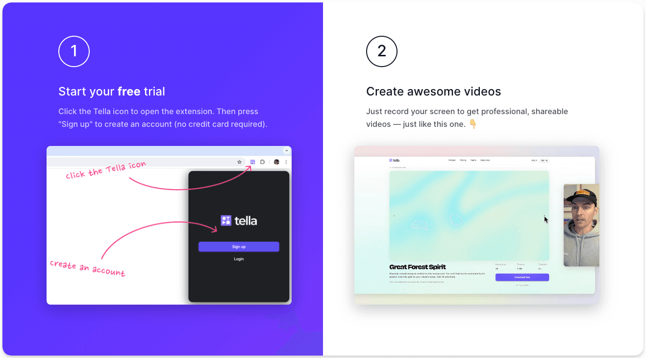 Tella's Chrome extension set up