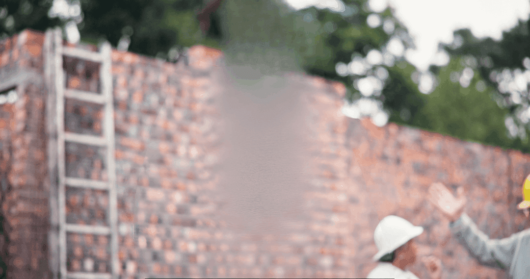 Baustelle im Hintergrund