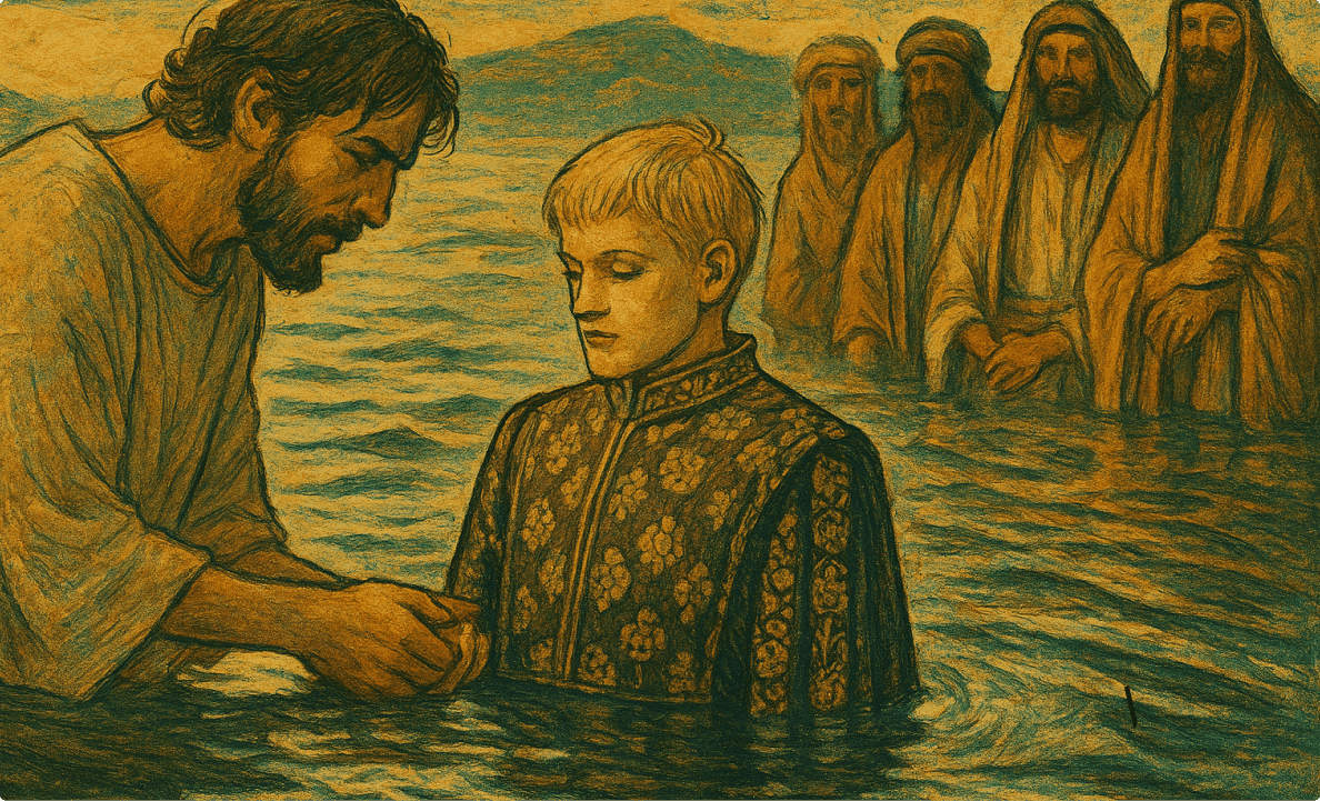 Man getting baptized