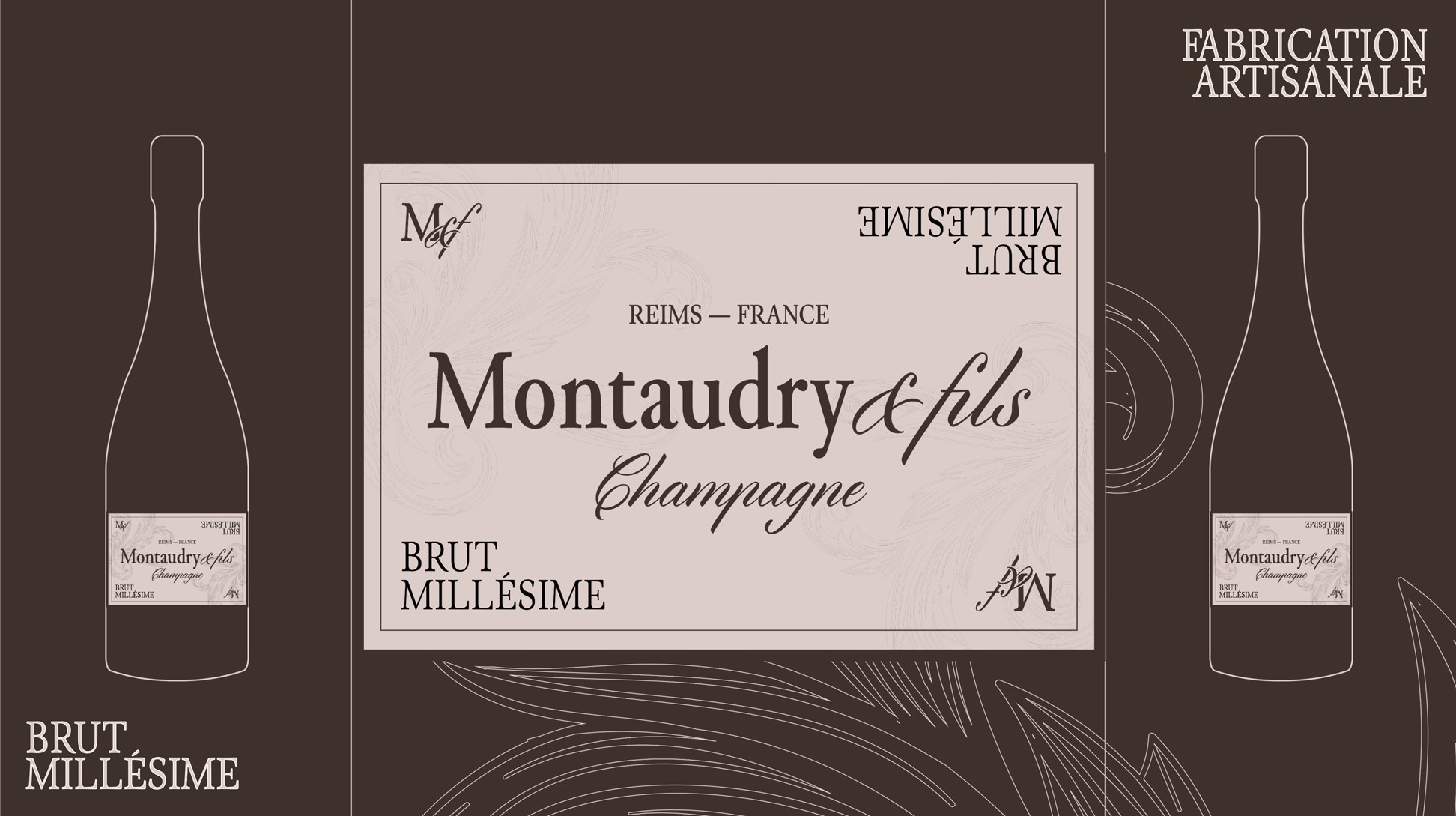 Étiquette de la cuvée Brut Millésime du Champagne Montaudry & fils.