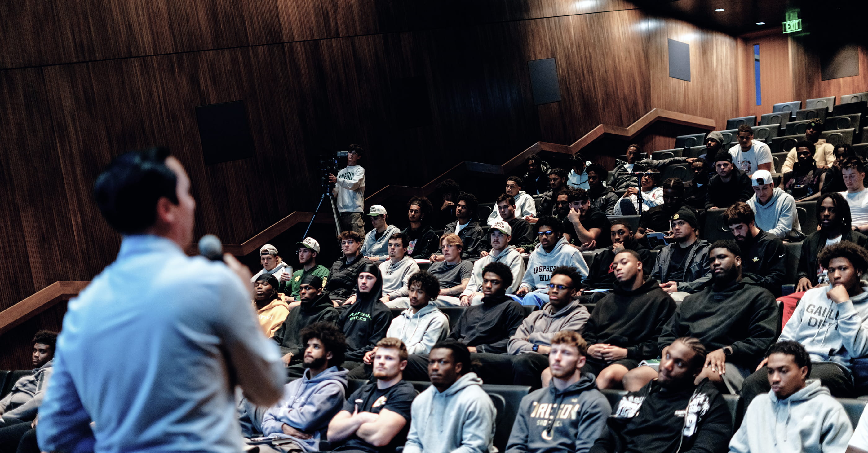 Will Selva talking to crowd