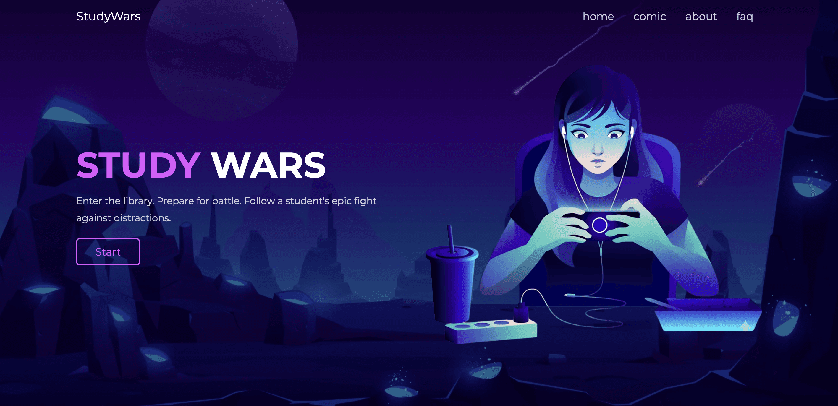 Study Wars interactive comic website