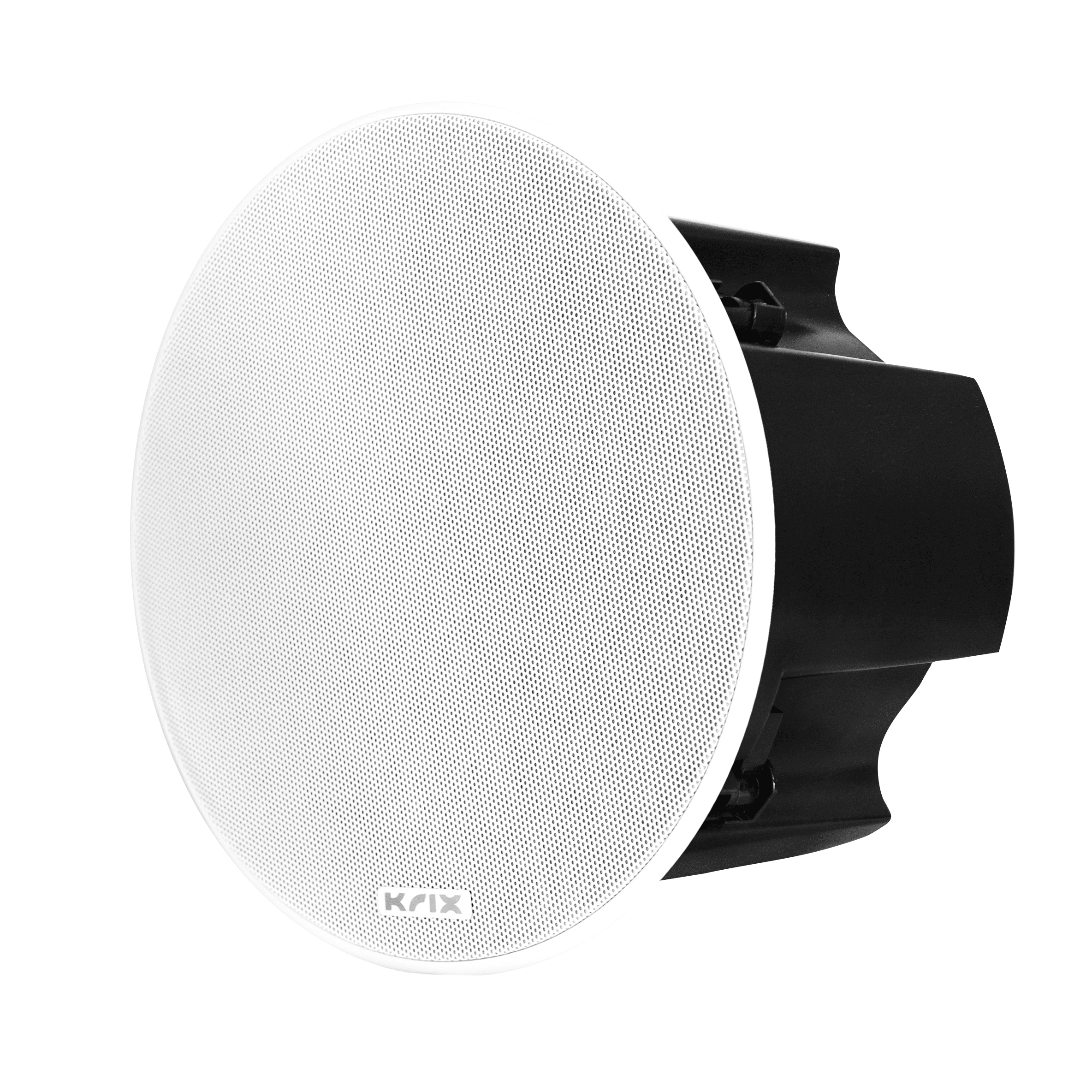 Black smart home device with screen showing time and temp