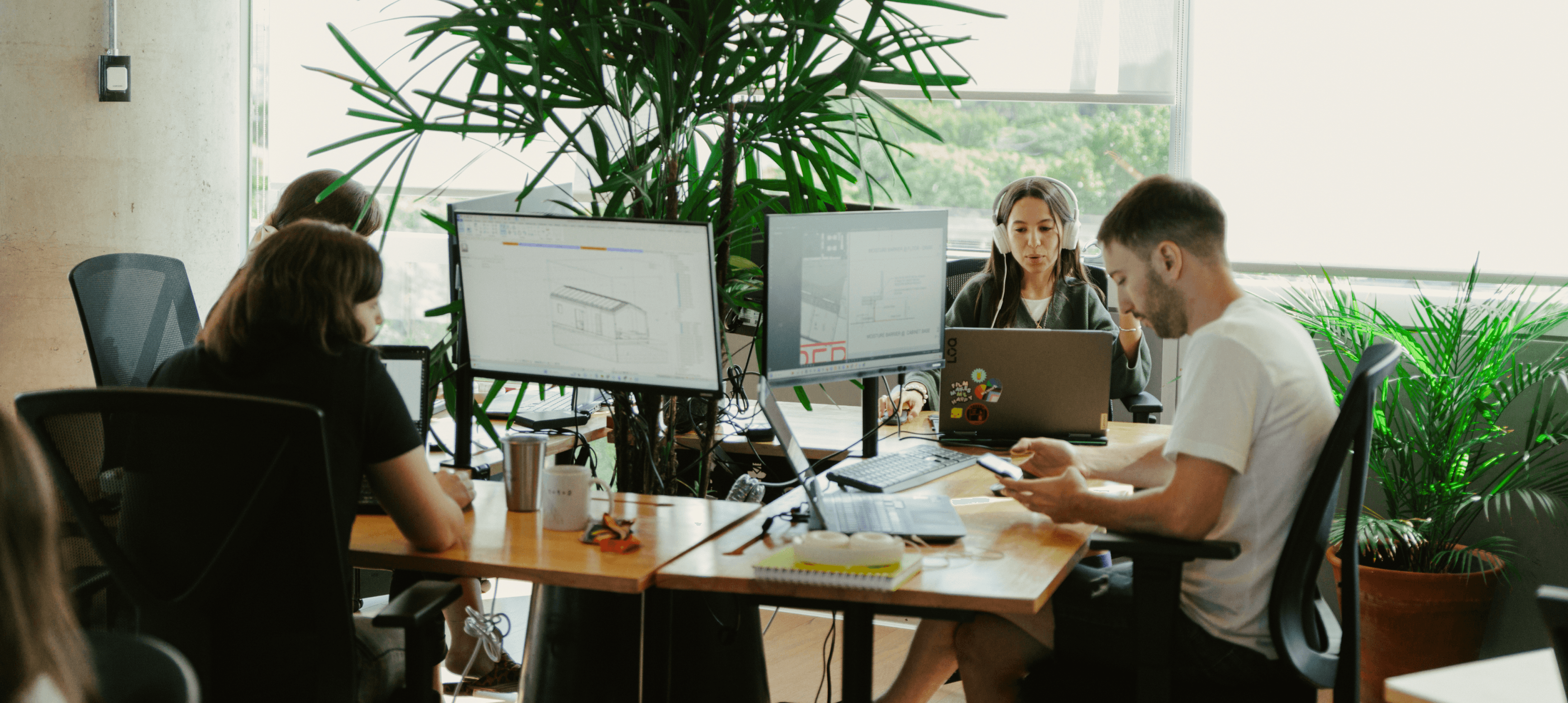 people working in office