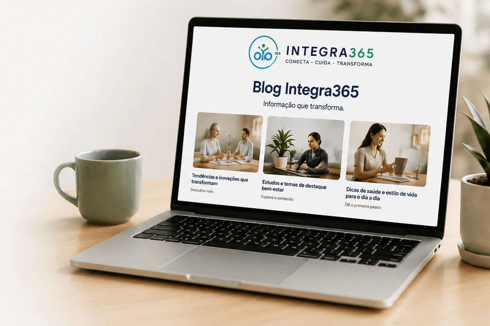 Notebook exibindo o Blog Integra365