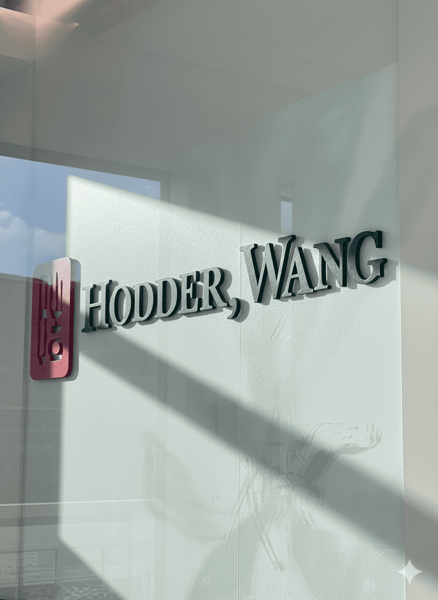 Man and woman shaking hands in formal business attire, lawyers