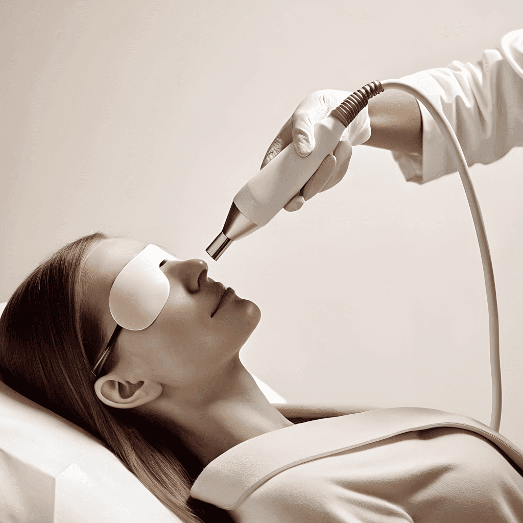 Acne Laser Treatment Being Performed