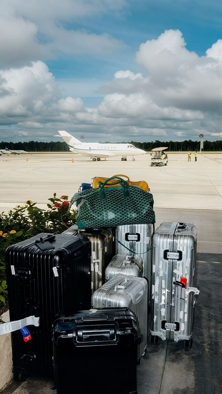 Suitcases private jet