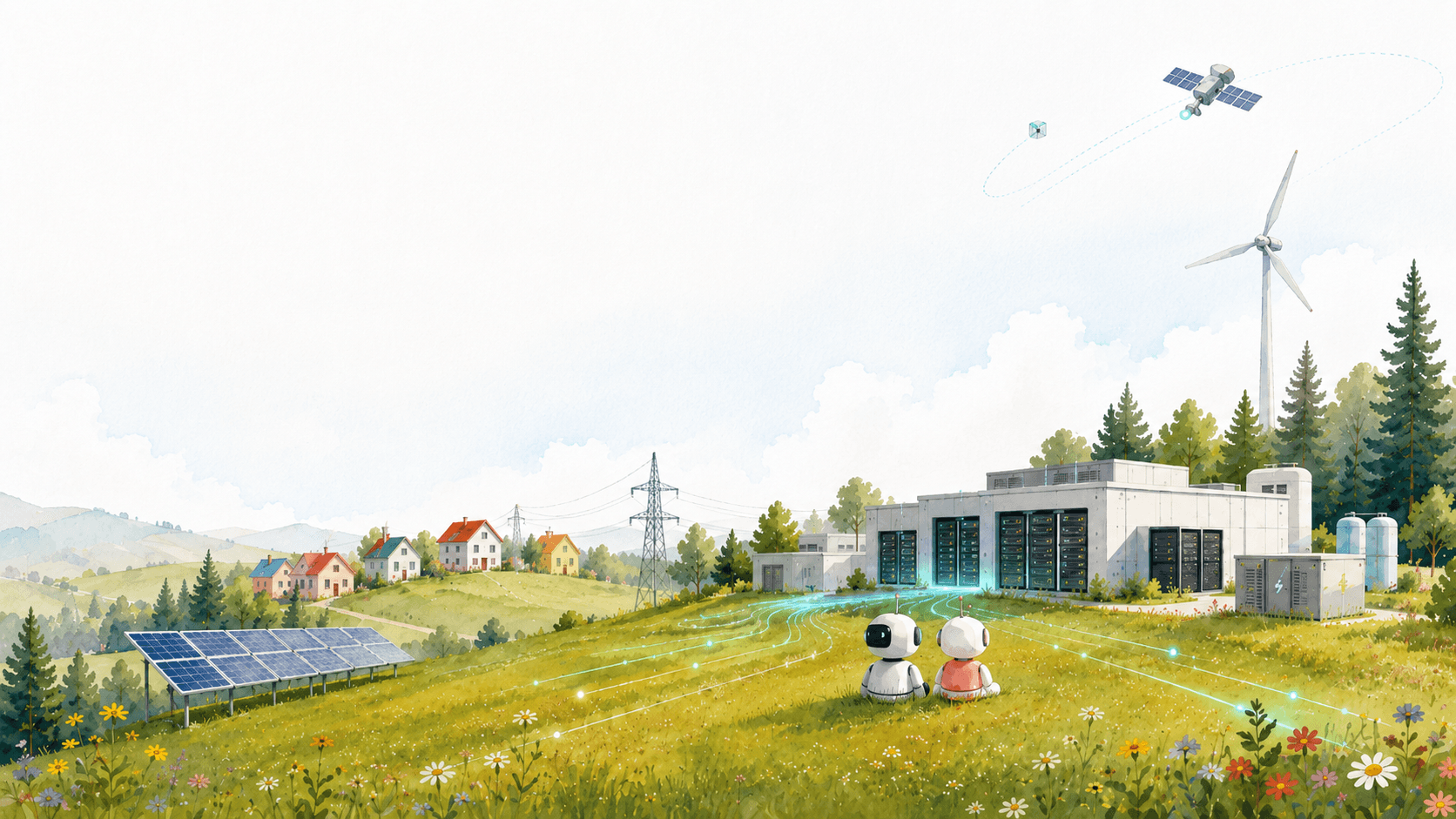 Serene Rural Landscape with Couple