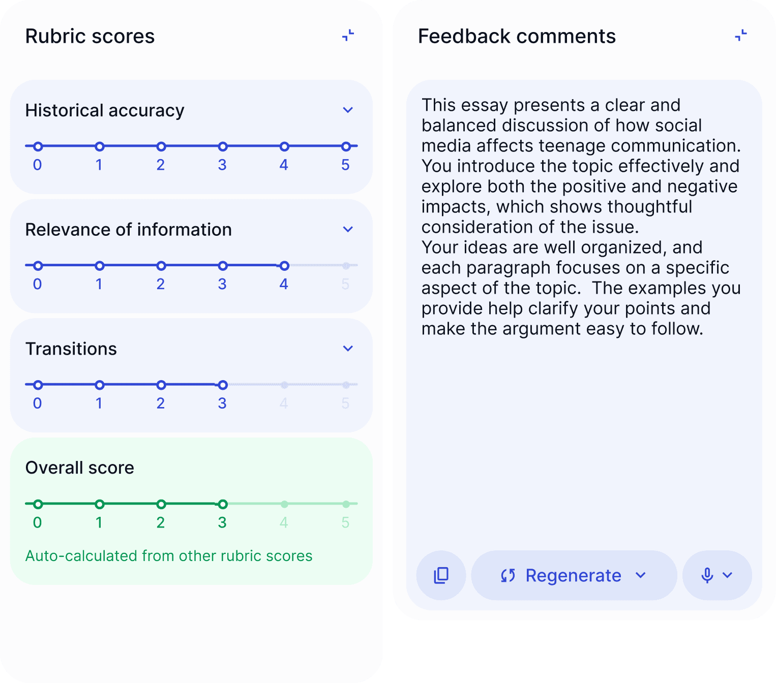 Screenshot of a digital interface showing two sections: one with data input prompts and another with a detailed explanation.