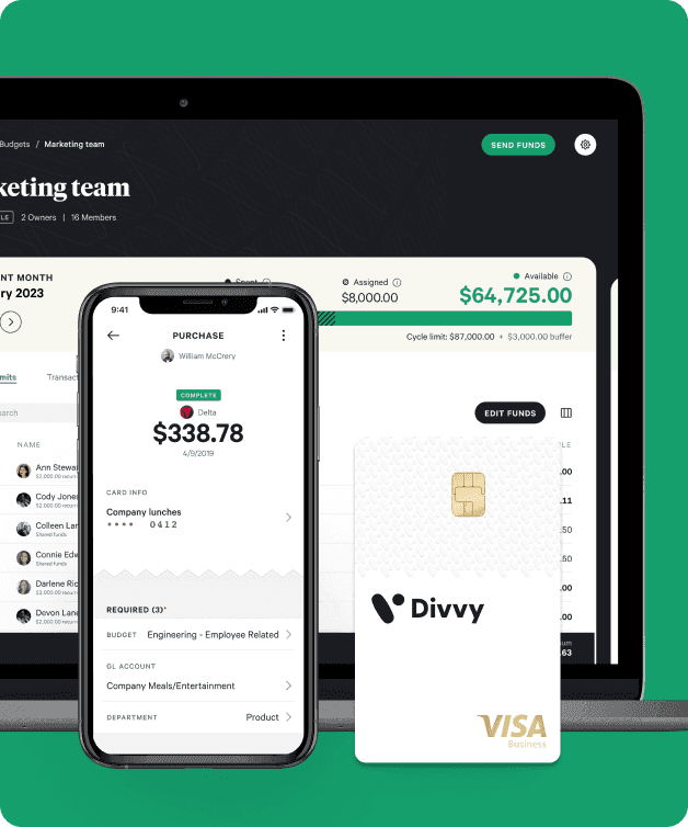 divvy product on green background
