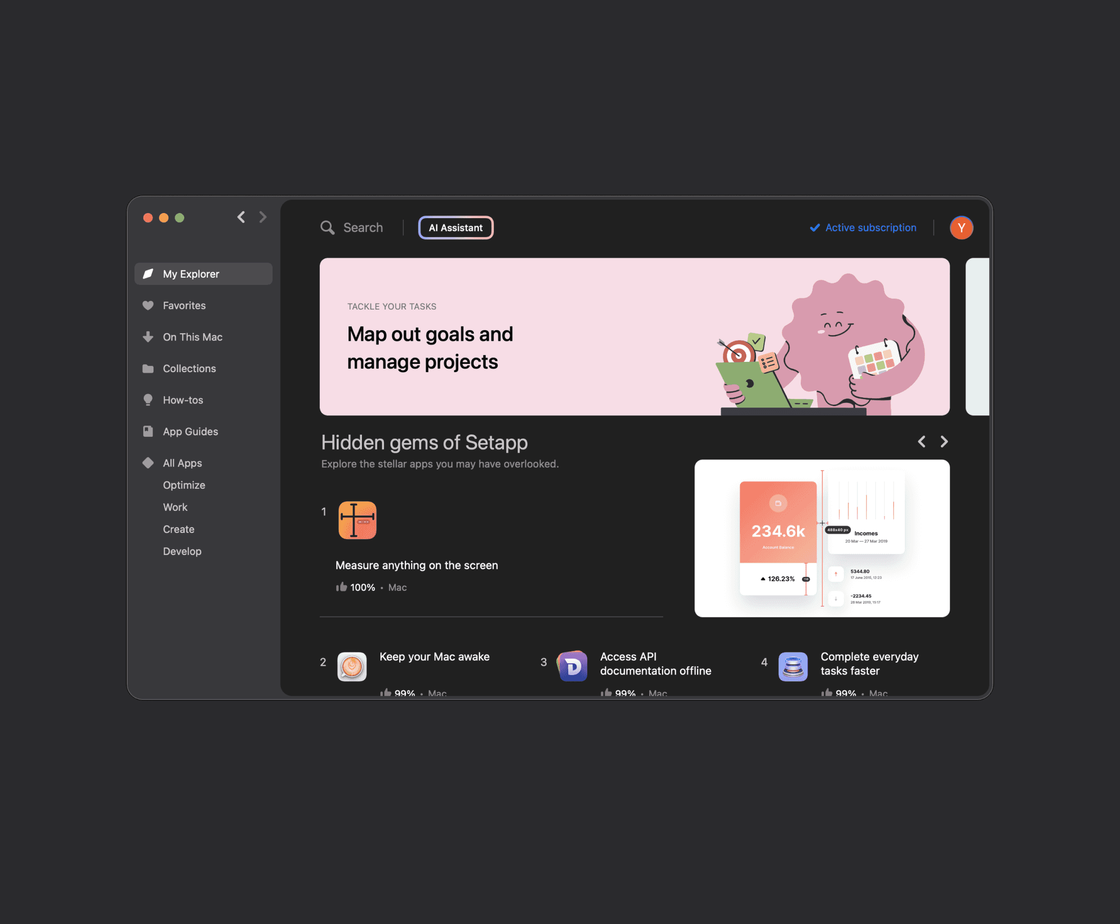 Homescreen with open bottom drawer