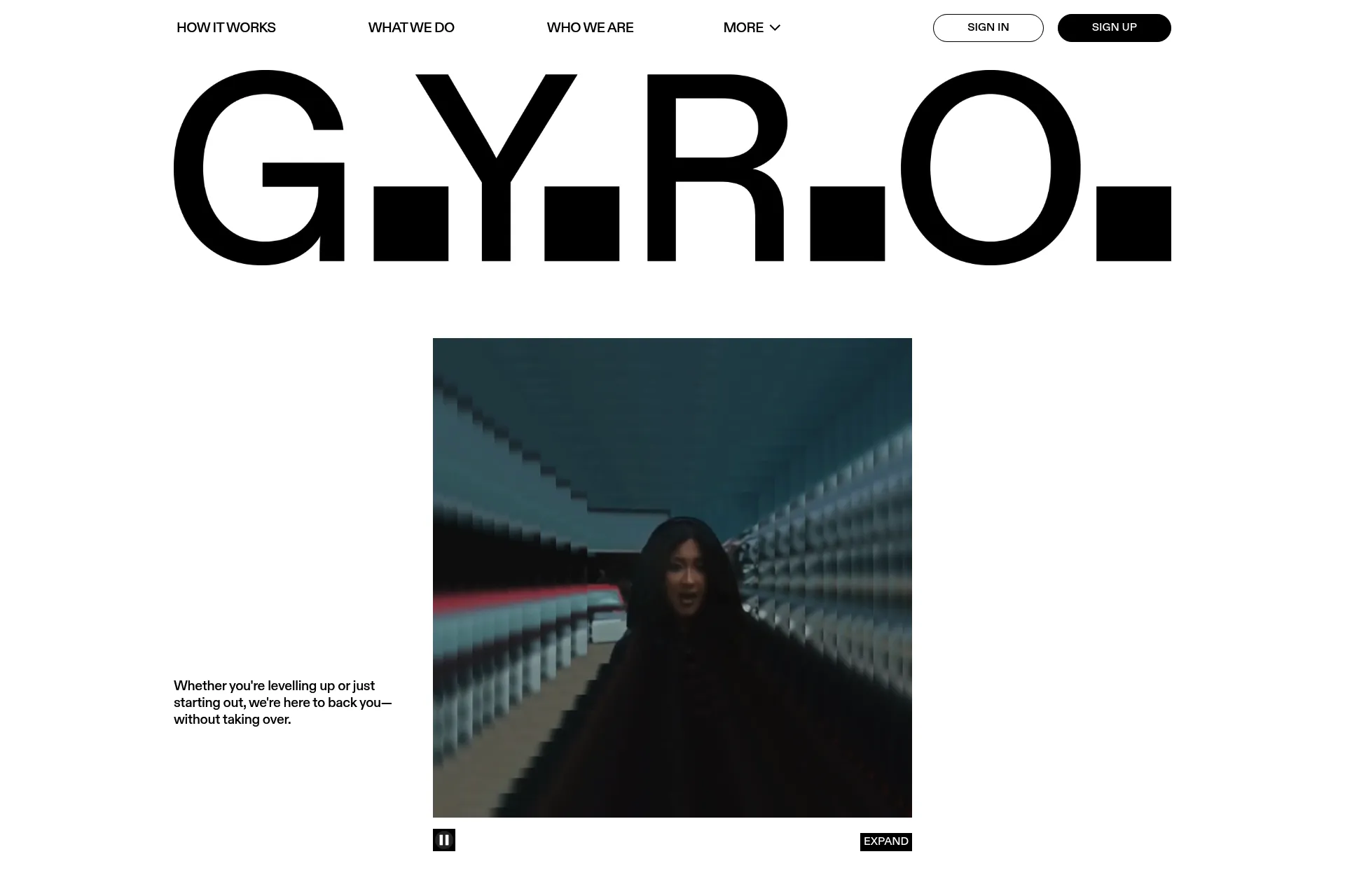 Screenshot of G.Y.R.O. website