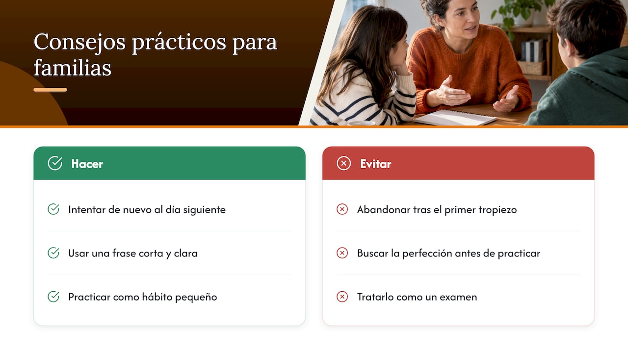 Perspectiva del autor: aprendizajes prácticos para familias — overview diagram