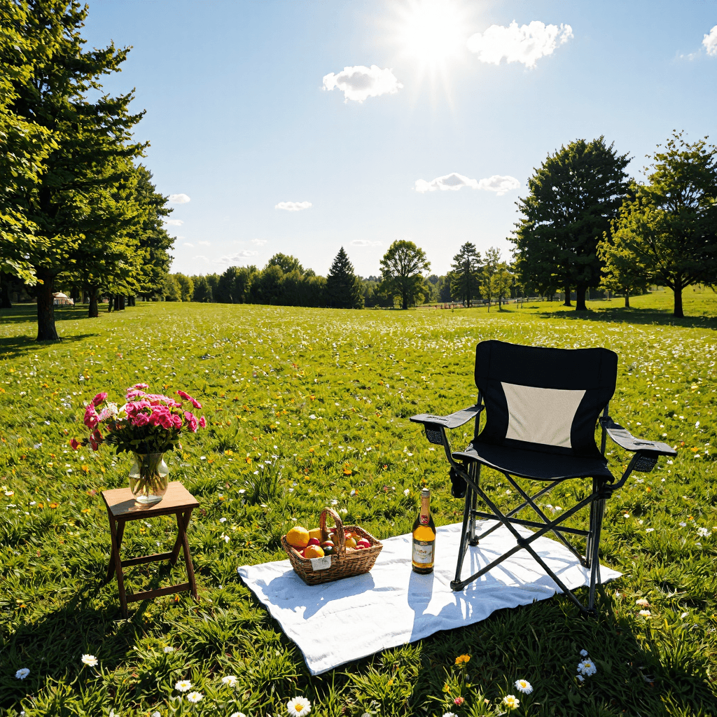 product photography of folding chair