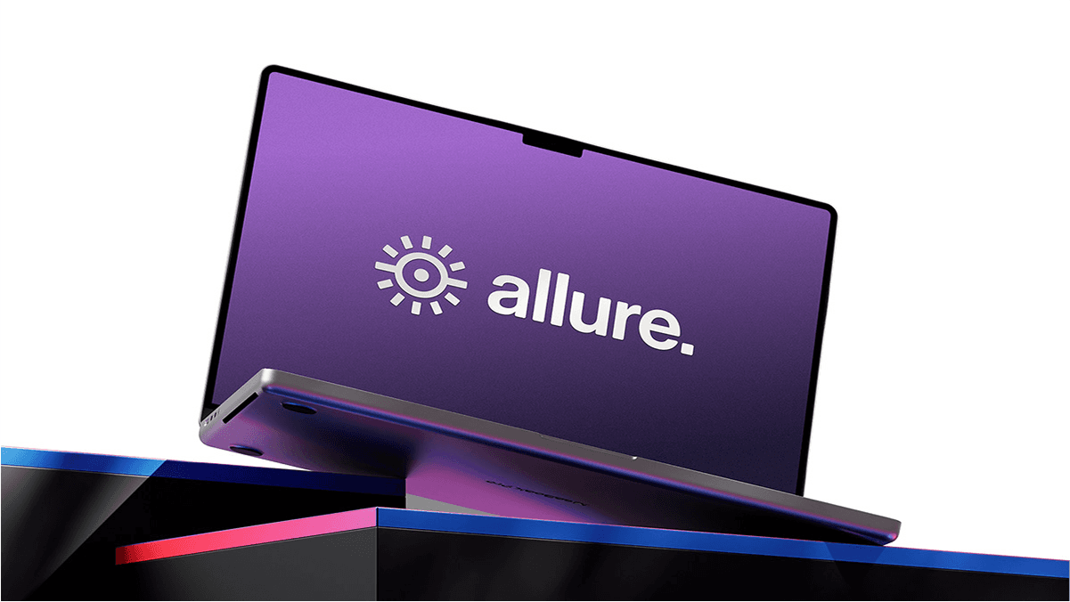 Desktop com logo da allure