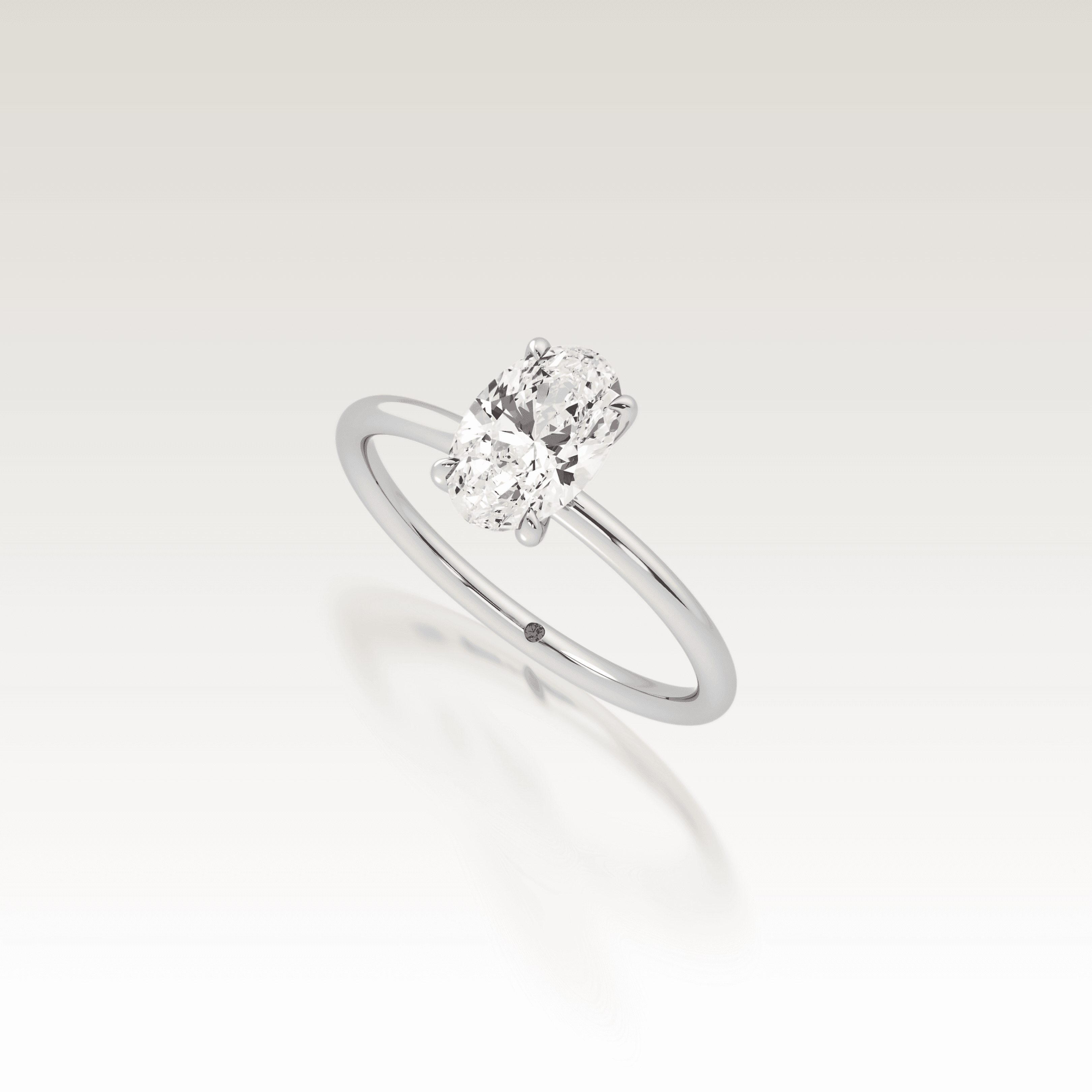 Solitaire Oval Love Knot Diamond Ring image 4