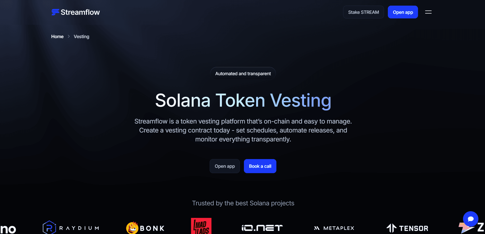 Streamflow Token Vesting