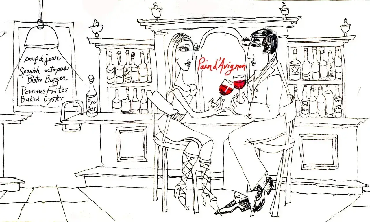 Pain d'Avignon artwork by Michelle Kennedy — original illustration commissioned for the bakery