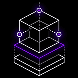 Line drawing of a layered isometric cube