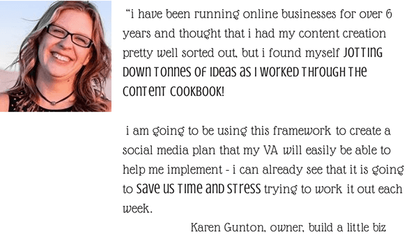 content cookbook testimonial karen gunton