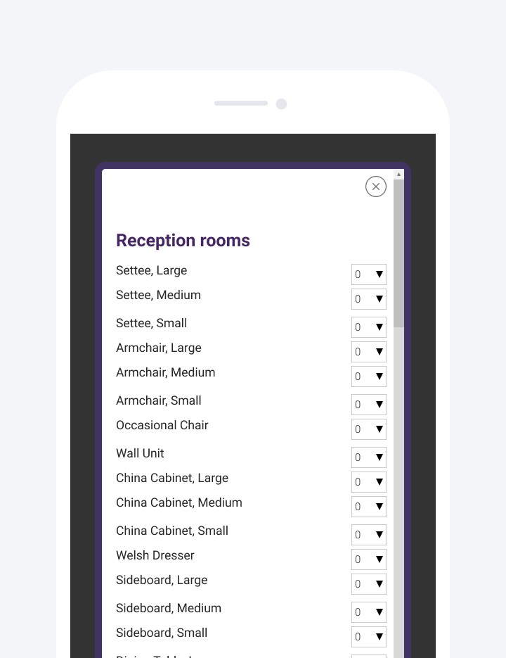 Example of the original volume calculator on mobile.