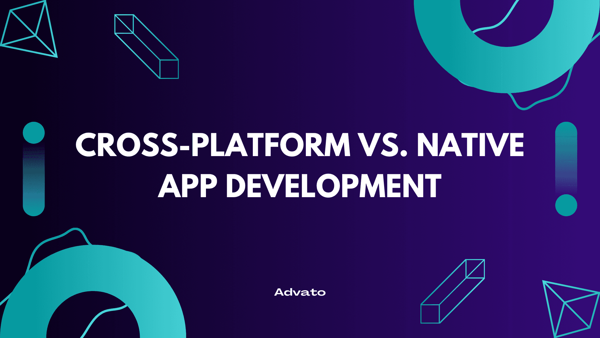 image with purple background and white text that says "Cross-Platform vs. Native App Development"