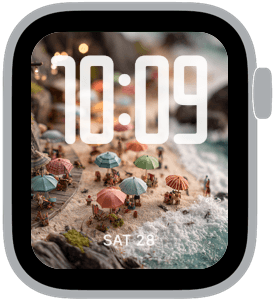 tiny worlds Apple Watch face preview 2 featuring summer.