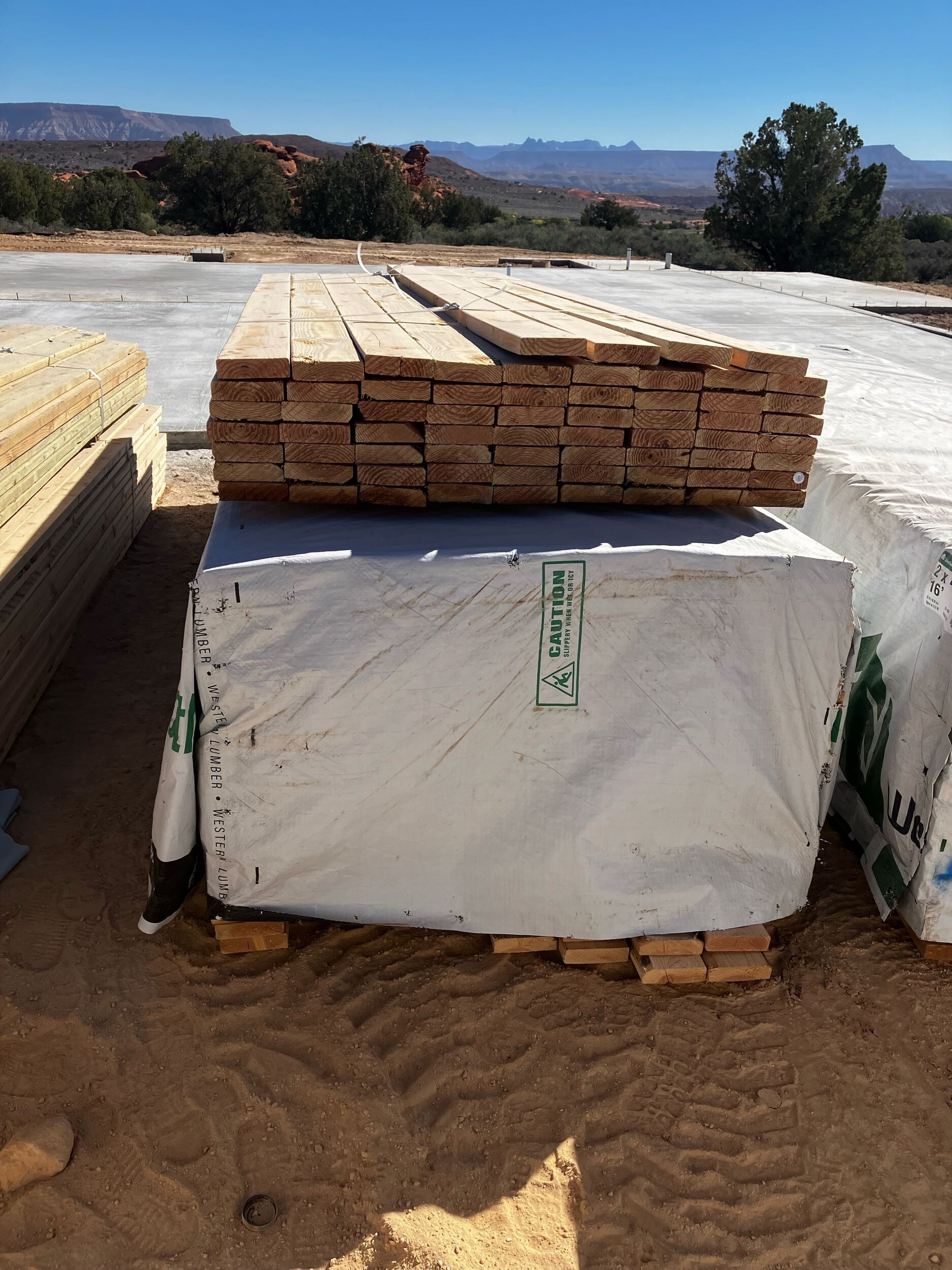 Delivered materials at a job site in Southern Utah.