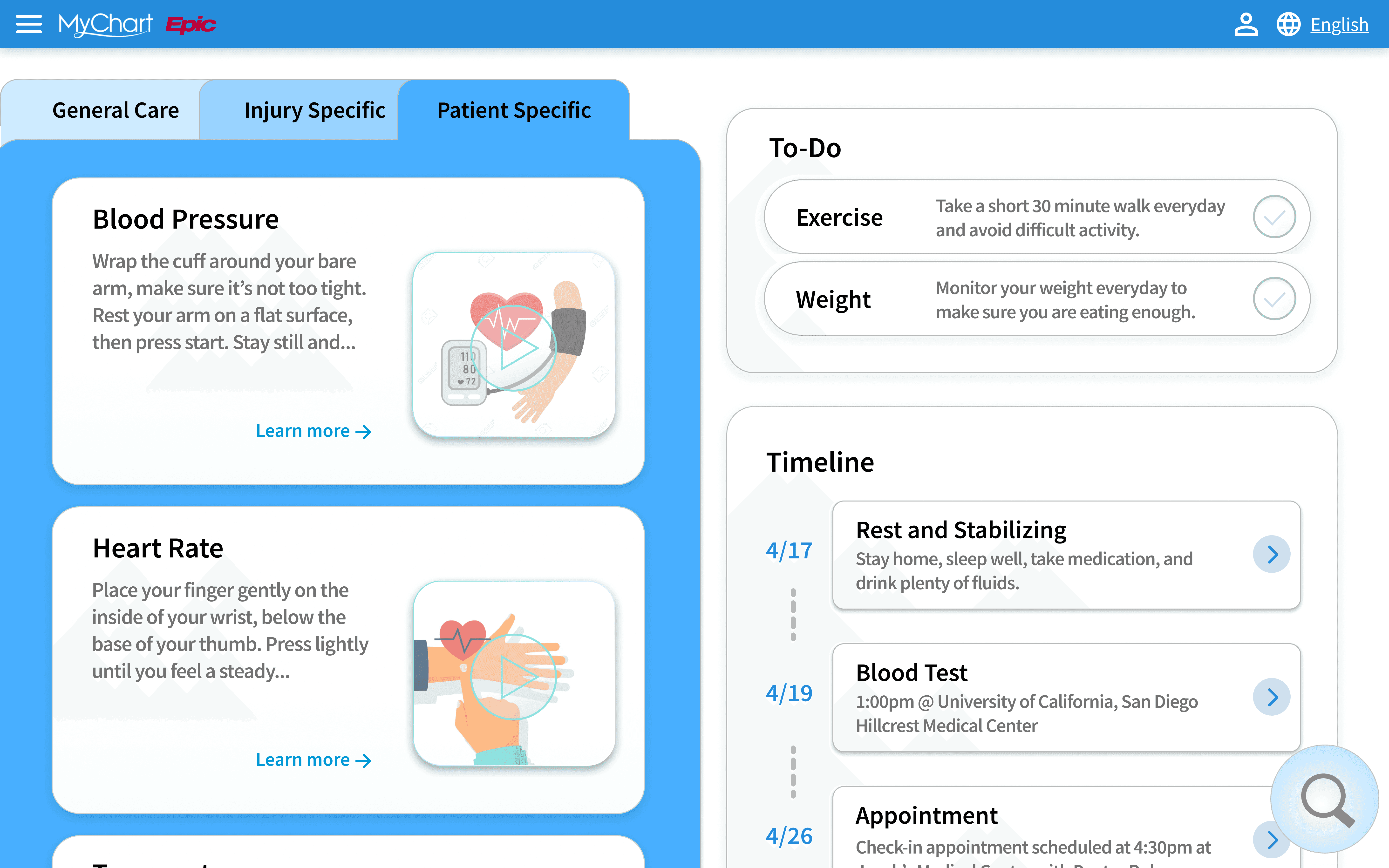 Patient Specific in English