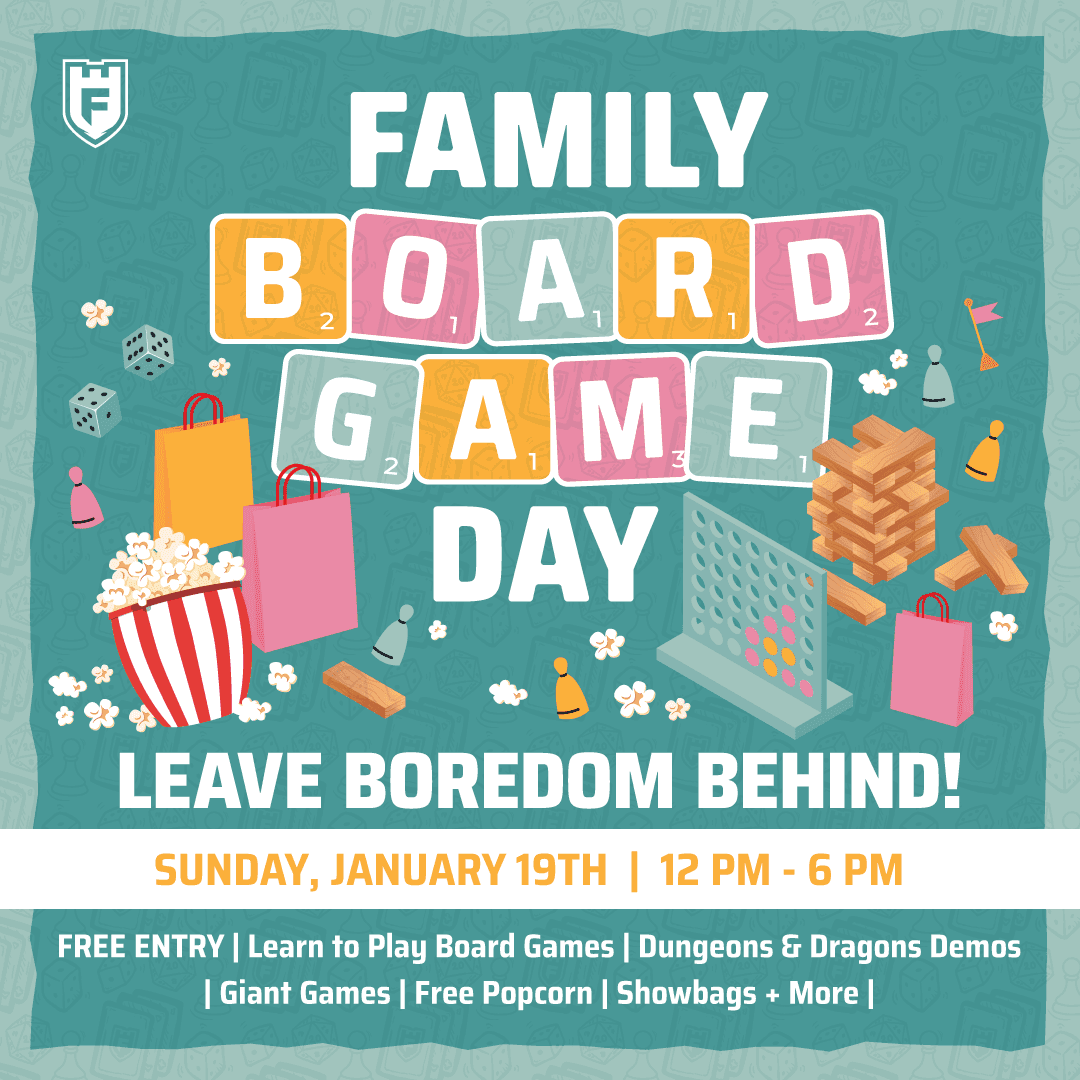 Grapic image displaying Family Board Game Day