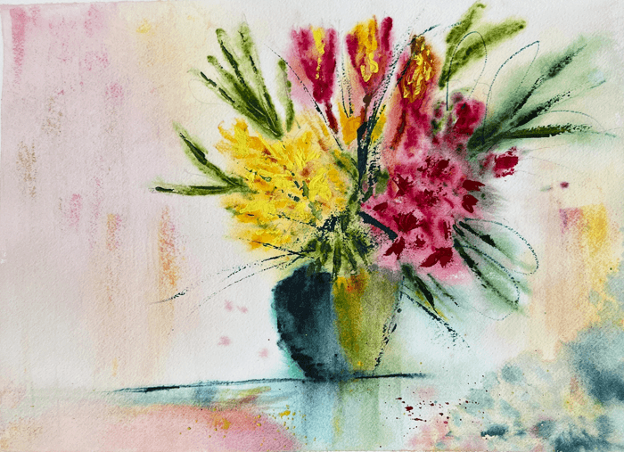 Blue Vase - Watercolour