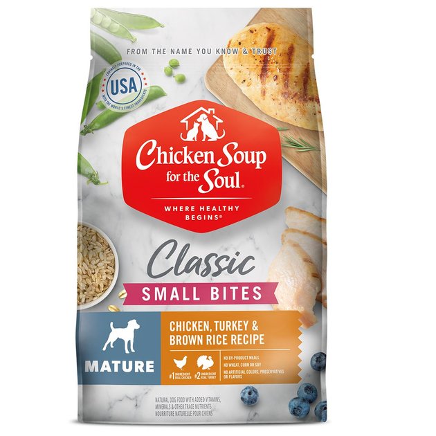 Chicken Soup for the Soul Small Bites Mature & Senior Chicken, Turkey & Brown Rice Recipe Dry Dog Food