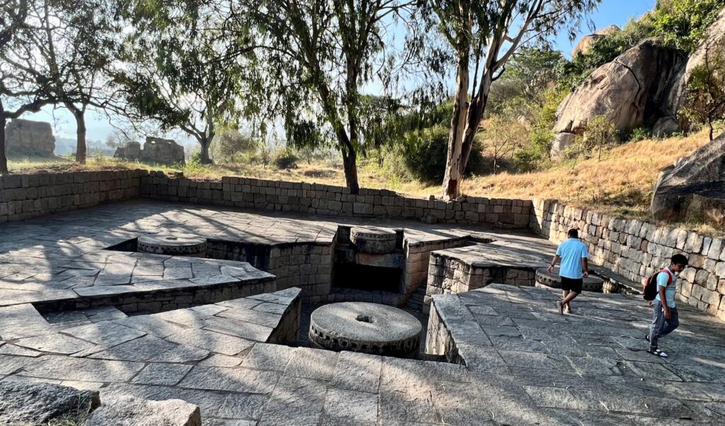The gun powder grinding mill set in stone