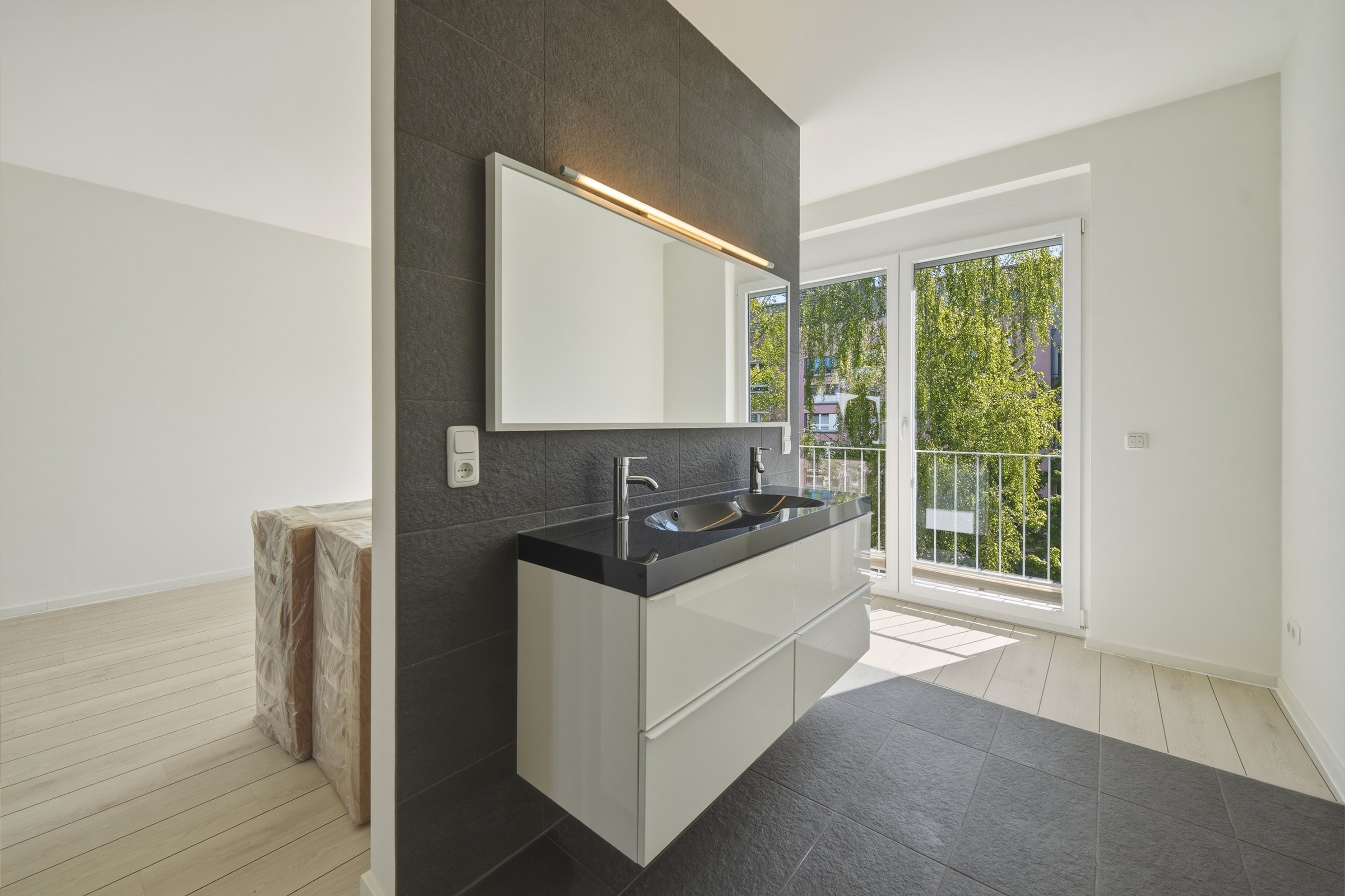 Immobilienfotografie, Alt-Stralau, Reihenhaus, Offenes Bad, modern