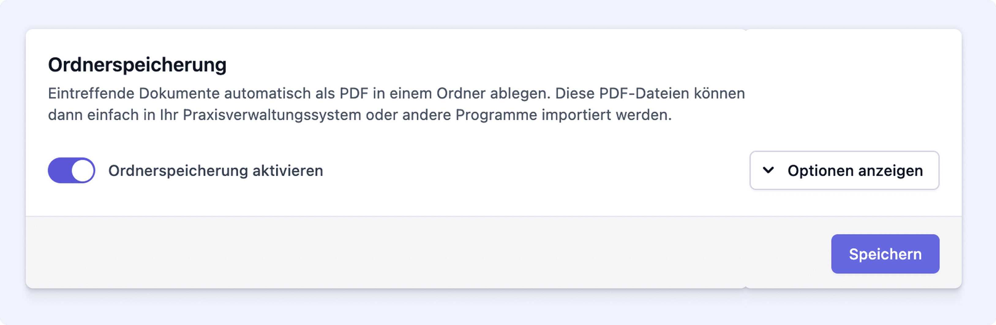 Grafikausschnitt aus der Anwendung die die Ordnerspeicherung zeigt