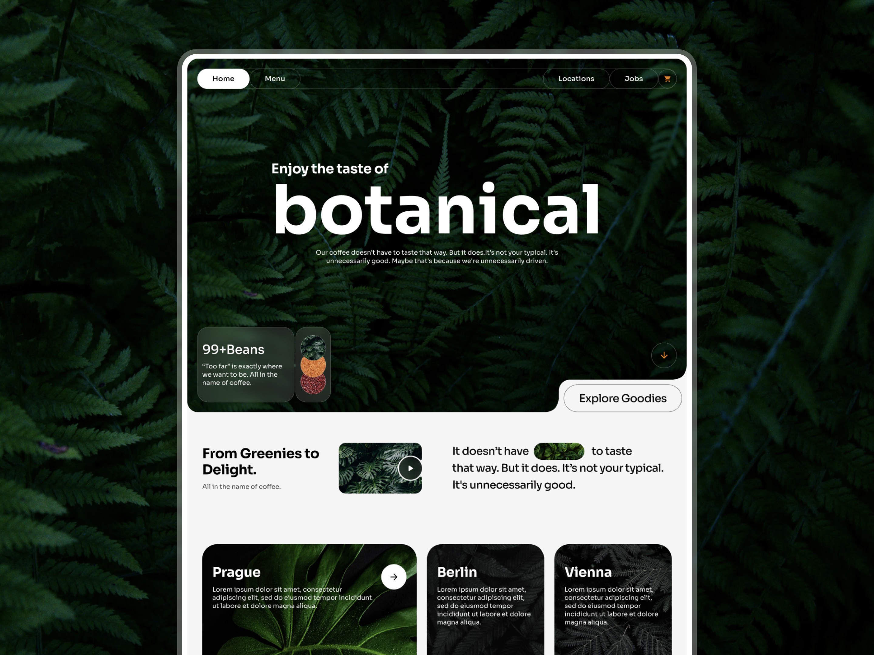 Botanical - Coffee shop framer template by Design Freaks - Hero section