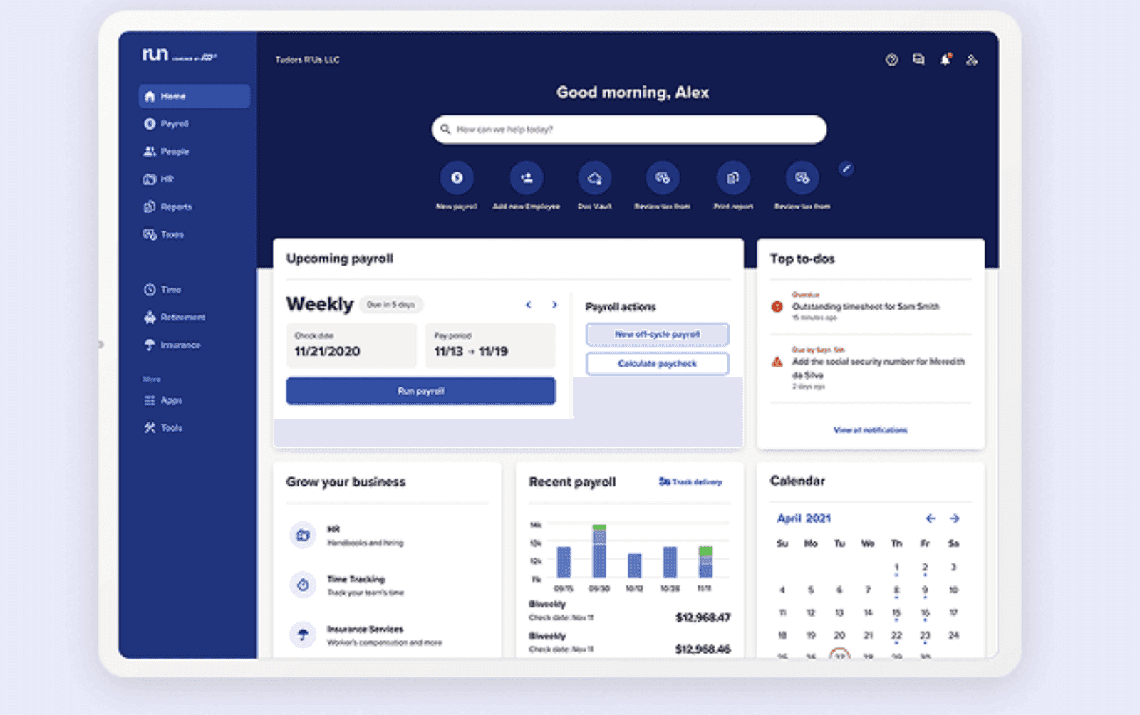 ADP helps you organize your payroll