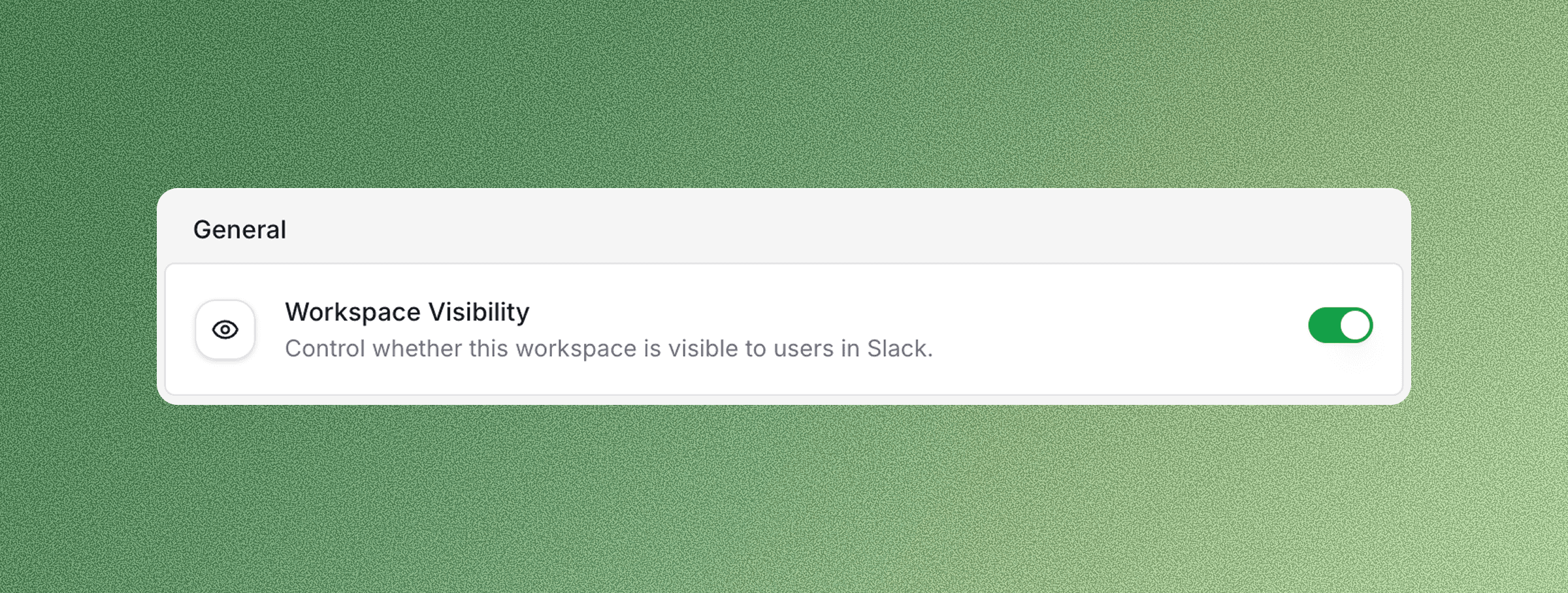 Workspace visibility settings