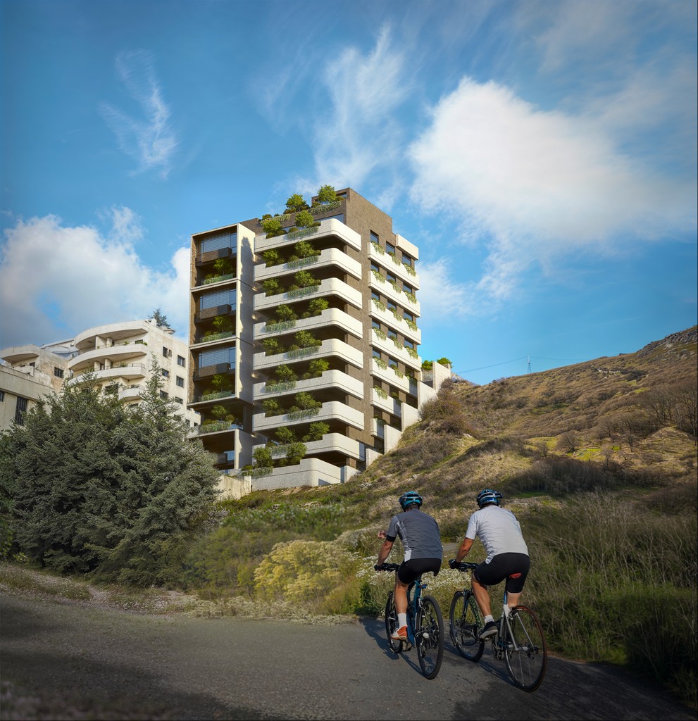 Street view render of 43Mountainside Reidential Apartments Project in Jordan Amman
