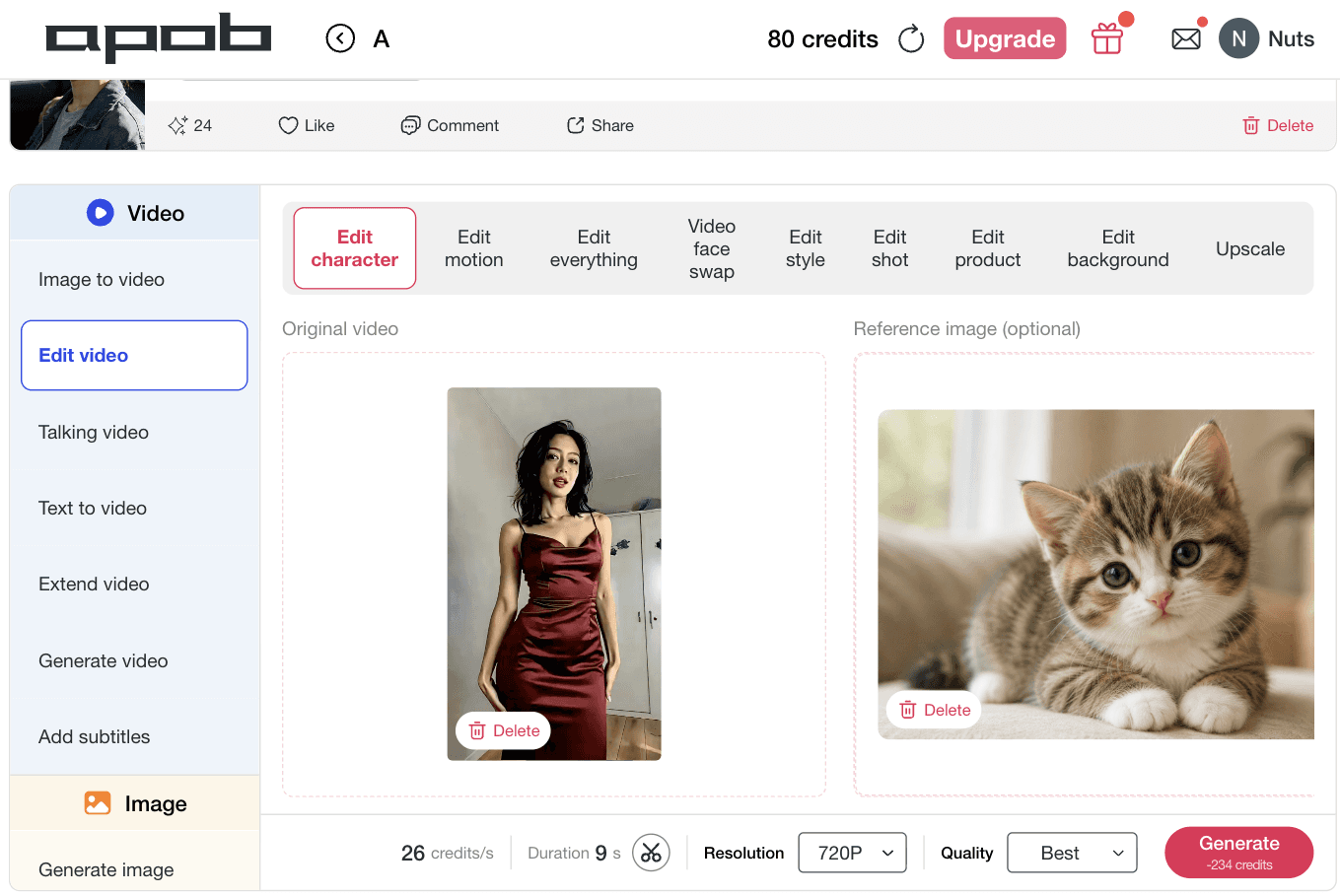 AI video rendering terminal map mapping full-body performance metrics to a dancing cat AI video layout