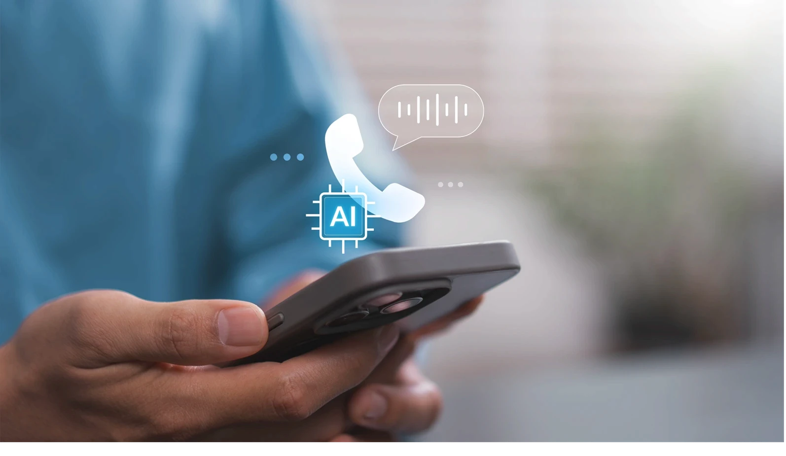 AI Voice Assistant Calling Interface on Smartphone Mobile Communication Technology with Virtual Support Chatbot Automated Phone Service and Smart Digital Interaction