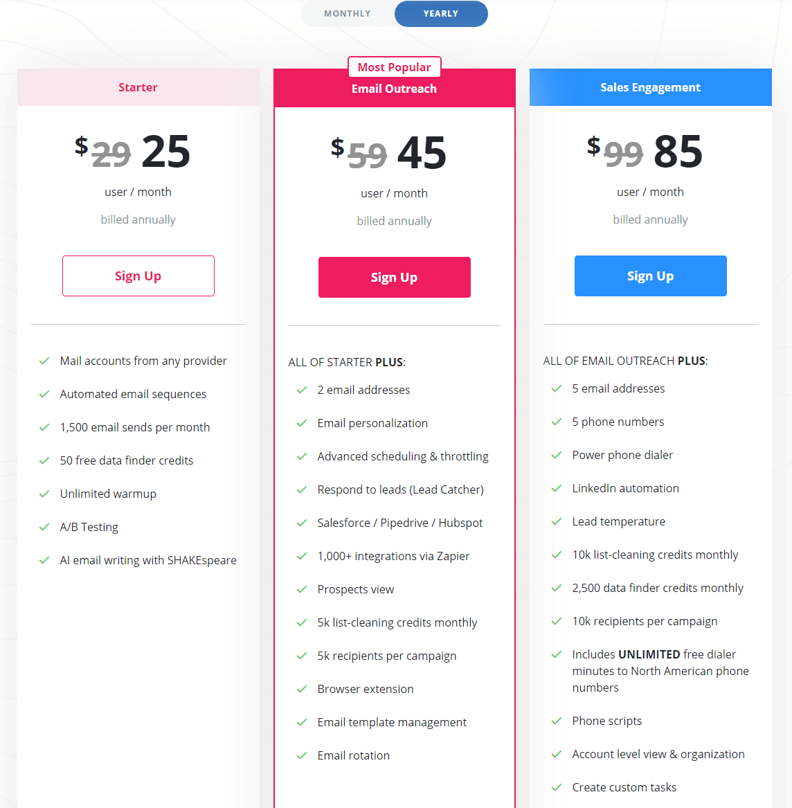 Mailshake Pricing and Subscription Models