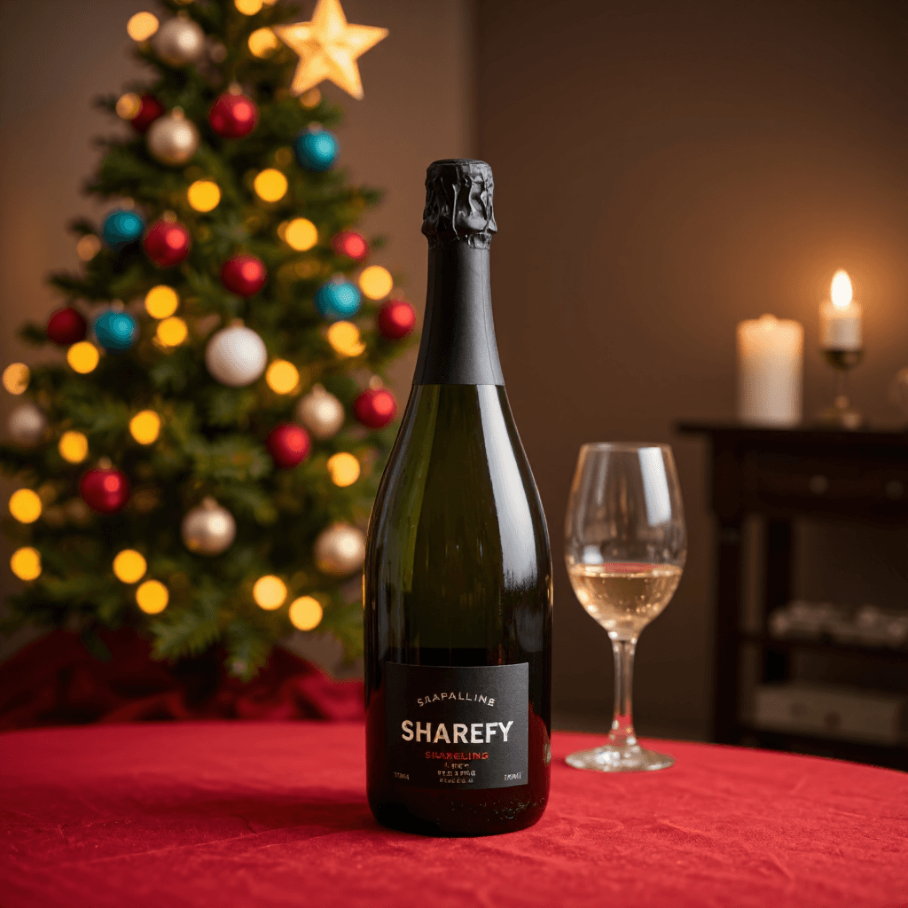 product photography of a bottle of sparkling wine