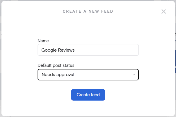 Add new feed Google Reviews